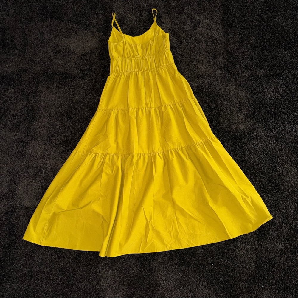 Express Tiered Maxi Dress Lime Green Smocked Strappy Summer XS - Picture 5 of 10